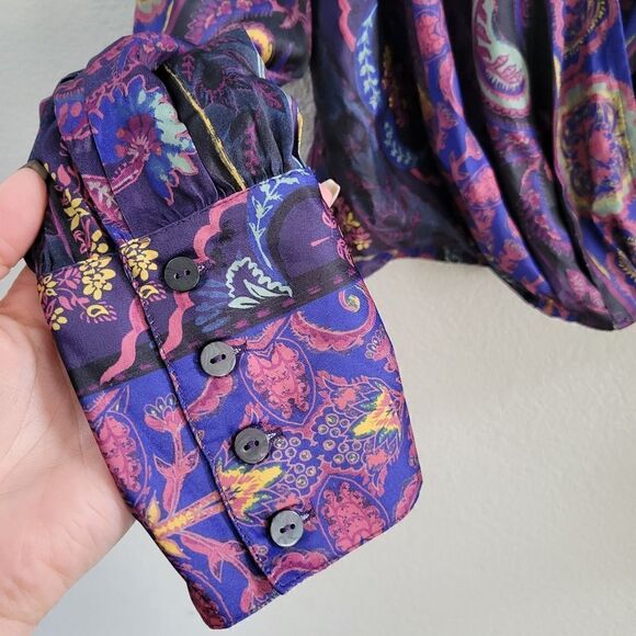 Free People Lana Printed Top M New - Picture 3 of 11